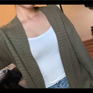Green knitted cozy cardigan